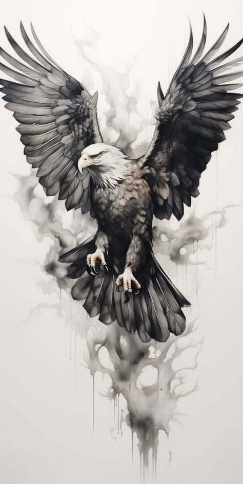 Deer And Eagle Tattoo, Iron Eagle Tattoo, Eagle In Flight Drawing, Hawk In Flight Tattoo, Eagle In Flight Tattoo, Birds Of Prey Drawing, American Eagle Drawing, Cassie Tattoo, Eagle Tattoo For Women