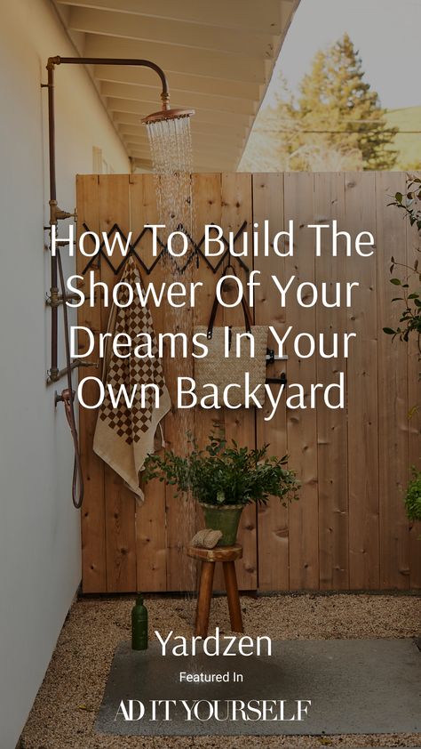 Easy Outdoor Shower Ideas, Outdoor Shower Head Ideas, Outdoor Shower Attached To House, Outdoor Shower Shed, Backyard Shower Ideas, Beach Outdoor Shower Ideas, Outdoor Shower Design, Small Outdoor Bathroom Design, Diy Outdoor Shower Ideas How To Build