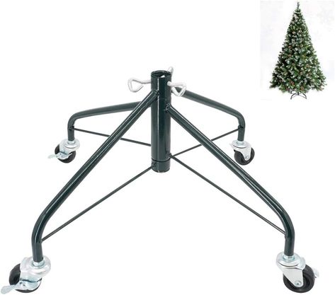 Amazon.com: ELFJOY Christmas Tree Stand with Swivel Caster Wheels for 3-7ft. Artificial Tree Base 17inch, Christmas tree iron stand, 7/8inch inner diameter, Movable Tree Base, Green Tree Stand (Green) : Home & Kitchen Artificial Christmas Tree Stand, Dog Pooper Scooper, Terrarium Bowls, Tree Base, Wall Shelves & Ledges, Iron Stand, Camp Furniture, Cat Bed Furniture, Caster Wheels