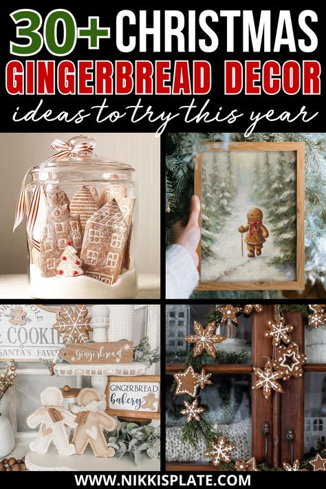 30 Gingerbread Christmas Decor Ideas You Will Love! - NP Christmas Gingerbread Decor, Gingerbread Diy Crafts, Gingerbread Christmas Tree, Gingerbread Decor, Gingerbread Diy, Gingerbread Christmas Decor, Gingerbread Decorations, Gingerbread Ornaments, Christmas Decorations Bedroom