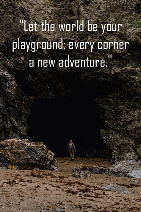 "Collection of travel-themed quotes against scenic backgrounds, inspiring exploration and adventure." Cave Quotes Adventure, Everyday Explorers Co, Explore The World Quotes, Explore Quotes Adventure, Explorer Quotes, Quotes About Exploring, Tat Quotes, Exploring Quotes, Adventurous Quotes