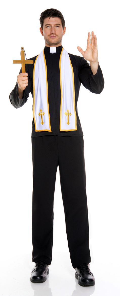 Religious Priest Adult Costume - Mr. Costumes Priest Outfit, Priest Costume, Gender Expression, White Scarves, Mens Halloween Costumes, Traditional Korean, Fantasias Halloween, Halloween 2019, Mens Costumes