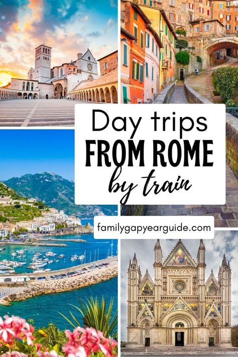 Want to know the best places to visit near Italy's capital city? You can get to tons of amazing places with Rome as your home base. Here are our top day trips from Rome by train! Day Trip From Rome Italy, Day Trips From Rome By Train, Rome Countryside, Italy Tips, European Cruise, Romantic Italy, Travel Rome, Europe Trips, Italy Trip Planning