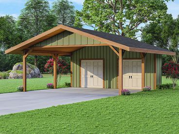 Carport Plan, 051G-0062 Carport Addition, Building A Carport, Garage Extension, Carport With Storage, 2 Car Carport, Carport Sheds, Carport Plans, Carport Garage, Carport Designs