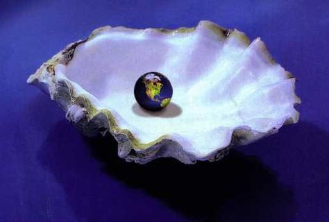 Notice the pearl, it is the earth.  Emerson "Spirituality, it is the wounded oyster that mends    Itself with pearl. Urban Samurai, World Is Your Oyster, Visual Metaphor, Oyster Pearl, Hot Flashes, Red Dragon, Pie Dish, Quote Prints, Decorative Tray