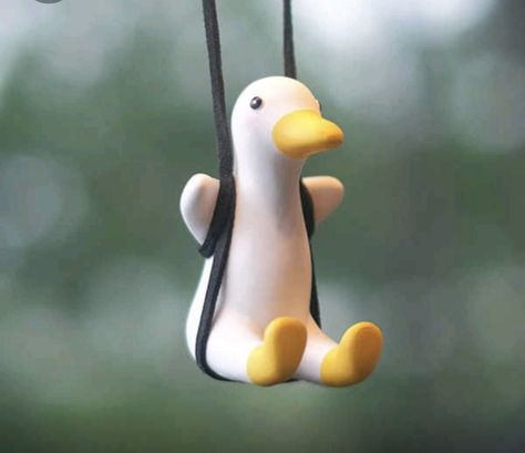 Car Hanging Accessories, Cool Car Accessories, Duck Toy, Cool Car, Your Spirit Animal, Rear View Mirror Charm, Car Hanging, Car Toy, Cute Clay