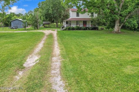 Circa 1920 Florida Farmhouse For Sale W/Outbuilding on 2 Acres $310,000 - Country Life Dreams Florida Farmhouse, House With Land, Life Dreams, Life Vision, Life Vision Board, Wrap Around Porch, Florida Home, Dreams Come True, Dream Homes