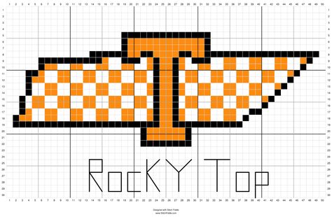 Tennessee Cross Stitch Patterns, Junior Year Of High School, Tennessee Crafts, Football Cross, Flag Pictures, Bracelet Book, Crochet Washcloth Pattern, Salt Painting, Grid Patterns