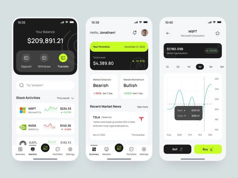 Budget Planner App, App Design Trends, Stock Investment, Investment App, App Design Layout, Investing Apps, Budget App, Mobile Application Design, Ux Mobile