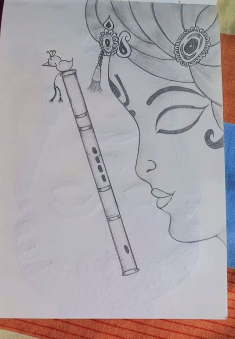 GOD KRISHNA DRAWING pencil sketch drawing Krishna Drawing Pencil, Cute Drawings Of People, God Krishna, Krishna Drawing, Pencil Sketch Drawing, Pencil Sketch Images, Hanuman Pics, Happy Janmashtami, Little Krishna