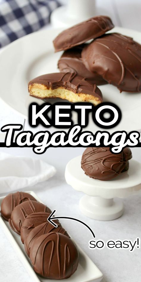 Keto Labor Day Recipes, Tagalong Cookies, German Buttercream, Galletas Keto, Keto Baking, Sugar Free Treats, Postre Keto, Chocolate Covered Marshmallows, Keto Christmas