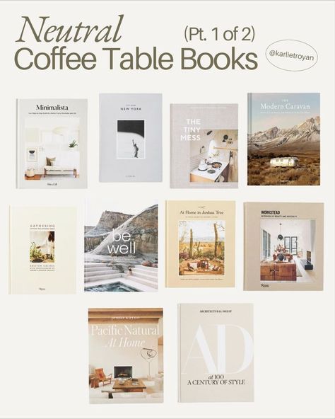 Neutral coffee table book inspiration *Full colored book roundup in my LTK Home Collection: Green, Pink, Yellow, Orange & Red, Blue, Neutral, Black & White* Book Table, Coffee And Books, Coffee Table Books, Coffee Travel, Book Themes, Book Inspiration, Home N Decor, Book Cover Design, City Guide