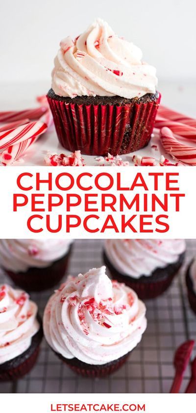 These Chocolate Peppermint Cupcakes are delicious at any time of the year, but they’re dressed to impress for the holiday season! The combination of a rich chocolate cupcake base, peppermint buttercream frosting, and crushed candy canes make this holiday dessert impossible to resist. #peppermintcupcakes #cupcakerecipes #chocolatecupcake #baking #christmas #christmasbaking Twinkie Cupcakes, Gorgeous Cupcakes, Chocolate Peppermint Cupcakes, Easy Christmas Cupcakes, Peppermint Cupcakes, Peppermint Dessert, Cupcakes Christmas, Christmas Cupcakes Recipes, Buttercream Frosting For Cupcakes