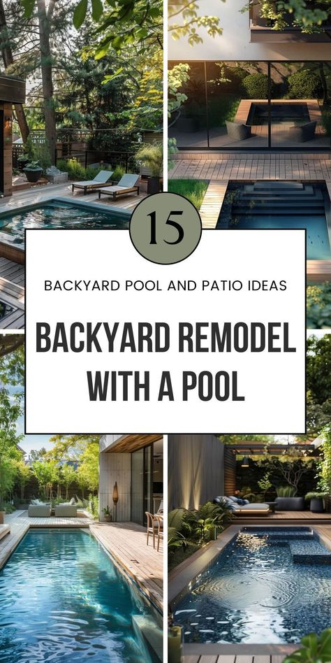 Discover the ultimate guide to transforming your small backyard into a serene escape with a pool. Explore smart backyard pool designs, ground pool ideas, and landscaping tips that bring your dream backyard pool to life. Save this pin to your 'Backyard Remodel Ideas' board and visit the article for even more inspiration. Narrow Yard Pool, Backyards With Pools Ideas, Bestway Pool Ideas Backyards, Pool Patio Ideas, Pool Area Landscaping, Pool Makeover, Backyard Pool Design, Poolside Decor, Dream Backyard Pool