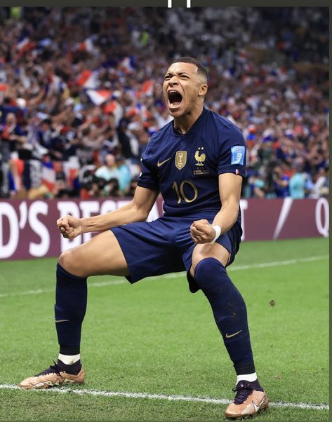 Mbappe Knee Slide, Kylian Mbappe Celebration, Mbappe Celebration, Kylian Mbappe Real Madrid, Mbappe Real Madrid, Football Celebrations, Aesthetic Football, Different Person, Kakashi Sensei