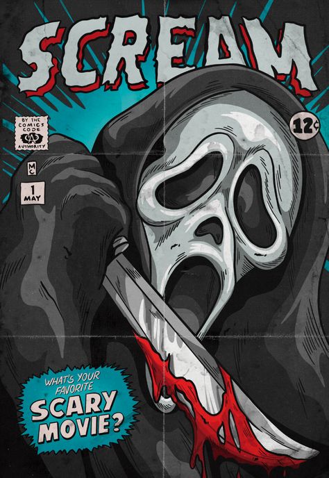 Scream Comic, Scary Movies, Scream, Shirt Designs, Tshirt Designs, Marvel, Comics, T Shirts, T Shirt