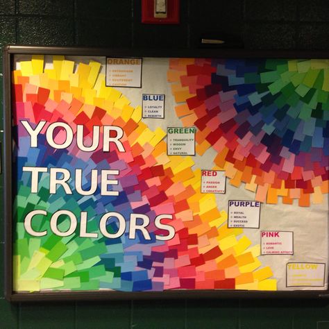 True Colors bulletin board Resident Assistant Door Decs, Resident Assistant Bulletin Boards, Rainbow Bulletin Boards, Colorful Bulletin Boards, College Bulletin Boards, Art Bulletin Boards, Interactive Bulletin Boards, Ra Bulletins, Ra Boards