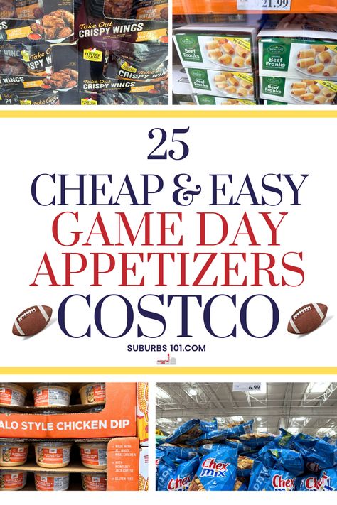 Check out Costco for some cheap and easy Football appetizers for your game day party! They’ve got a good selection of inexpensive game day snacks like crispy finger foods, wings, mini hotdogs, hearty dips, chips, and cold tailgate treats—all perfect for feeding a crowd while still very budget friendly. Don’t forget to grab these must-have football appetizers from Costco for your tailgating and football parties at home! Football Hors D’oeuvres, Football Themed Birthday Party Food, First Down Football Birthday Party Food, Football Watch Party Food, Best Tailgate Food Make Ahead, Football Food Ideas Appetizers, Football Game Snacks Appetizers, Costco Appetizers For Party, Easy Football Appetizers