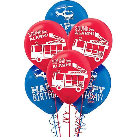 First Responders Birthday Latex Balloons, 12in, 6ct Fire Helicopter, Fire Engine Party, Fire Truck Party, Fireman Birthday, Firefighter Birthday, Firetruck Birthday, Halloween Tableware, Kids Party Supplies, Fire Fighter