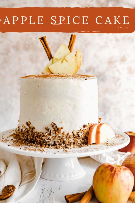 Apple Wedding Cake, Apple Layer Cake, Autumn Sweets, Apple Cinnamon Cake, Cake With Cinnamon, Diy Cakes, Apple Spice Cake, Apples And Cinnamon, Cinnamon Cream Cheese