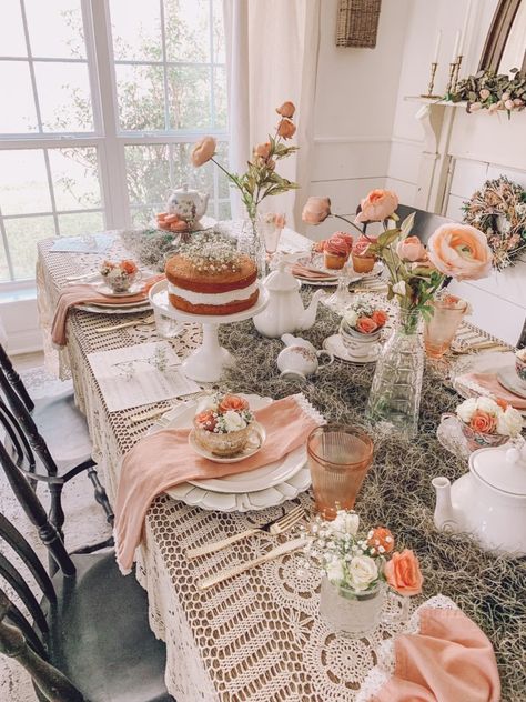 Tea Party Tablescape, Tea Party Table Settings, Elegant Tea Party, Adult Tea Party, Autumn Tea Party, Spring Tea Party, Vintage Tea Parties, Tea Party Table, Bridal Tea Party