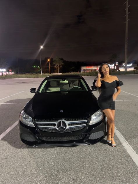 Black Mercedes Benz Aesthetic Girl, All Black Mercedes Benz, Black Benz, Balloons Pictures, Mercedes Girl, Future Aspirations, Birthday 17, Manifesting 2024, Black Mercedes