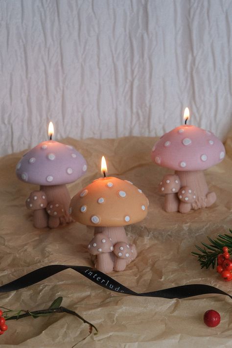 Step into the enchanting realm of our Mushroom Shaped Candle, a unique and hand-painted wonder that comes in a variety of delightful colors. This whimsical candle effortlessly invokes cottagecore and fairy vibes, adding a touch of mystical charm to any space. With its captivating design, it's more than just a candle; it's a piece of art that brings a touch of the magical forest to your home every time you light it. Explore the enchantment and add a touch of wonder to your space with this extraordinary candle. Candle dimensions: 9 x 10 cm Forest Fairy Decor, Cute Mushroom Things, Mushroom Candles, Mushroom Things, Vintage Mushroom Decor, Cottagecore Decorations, Mushroom Stuff, Mushroom Candle, Fairy Candles