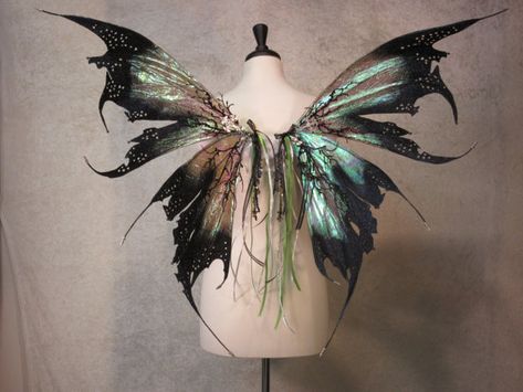 Ready to Ship  Adult Iridescent Dark Fairy by LadyOfTheOneRing Dark Fairy Costume, Absinthe Fairy, Faerie Costume, Godmother Dress, Diy Fairy Wings, Fairy Wings Costume, Pixie Wings, Halloween 23, Fairy Cosplay