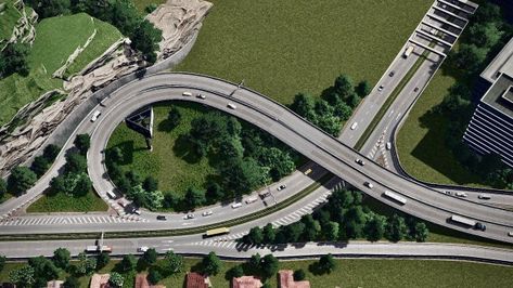 Highway Architecture, City Builder Games, City Skylines Game, City Grid, City Maps Design, Cities Skylines, Junction City, Brutalism Architecture, Urban Design Plan