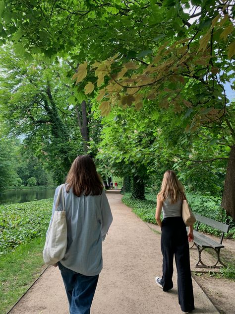 Walks Aesthetic Friends, Outdoor Walking Aesthetic, Walks Aesthetic Girl, Spring Walking Outfit, Spring Walk Aesthetic, Walks With Friends Aesthetic, Walking With Friends Aesthetic, Walk With Friends Aesthetic, Taking Walks Aesthetic