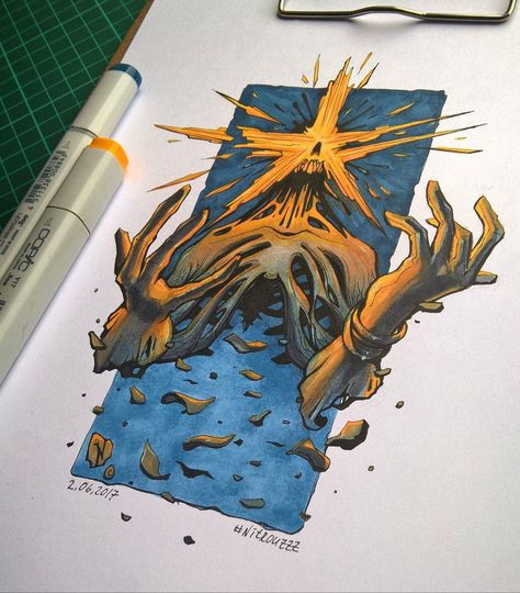 Copic drawings May-June 2017 on Behance Star Monster, Copic Marker Drawings, Monster Creature, Copic Drawings, Markers Drawing Ideas, Copic Marker Art, Copic Art, Zen Doodle Art, Posca Art