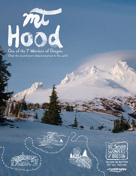 Mount Hood Travel Advertising Design, Destination Branding, Destination Marketing, Design Campaign, Travel Advertising, Tourism Marketing, Travel Poster Design, Travel Ads, Publicidad Creativa