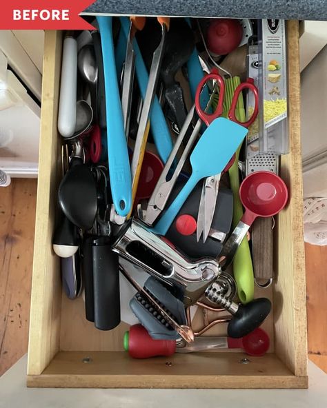 The $15 OXO Organizer That Finally Helped Me Get My Narrow Utensil Drawer in Order Draw Organizer, Tool Drawer Organizer, Cooking Utensil Organization, Best Cooking Utensils, Utensil Drawer Organization, Tool Drawers, Utensil Drawer, Drawer Organization, Narrow Kitchen