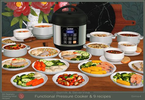 Functional Pressure Cooker and 9 homemade dishes Ts4 Cooking Mods, Cooking Cc Sims 4, Sims 4 Rice Cooker Cc, Sims 4 Functional Appliances, Sims 4 Food Cc Edible Patreon, Sims 4 Recipes Mod, Sims 4 Rice Cooker, Sims 4 Cc Cooking Mod, Sims 4 Cc Kitchen Stove