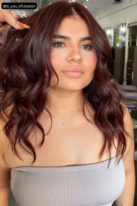 Mahogany Copper Brown Mahogany Hair Color, Copper Brown Hair, Hair Color Mahogany, Mahogany Hair, Red Hair Inspo, Wine Hair, Brown Hair Looks, Cherry Hair, Brown Hair Inspo