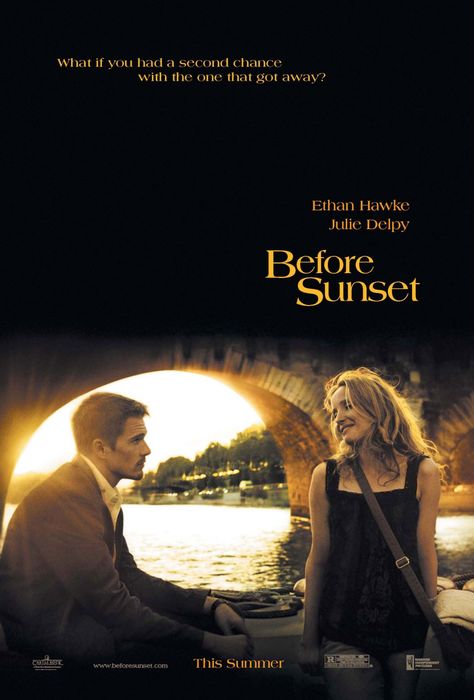 Before sunset Before Sunset Movie, Best Indie Movies, Before Trilogy, Full Mon, Julie Delpy, Movies Worth Watching, Septième Art, Romantic Films, School Of Rock