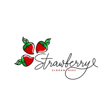 Strawberry Logo Design, Strawberry Logo, Dessert Names, Strawberry Illustration, Chocolate Logo, Logo Design Concept, Couple Quotes Funny, Strawberry Farm, Chocolate Bites