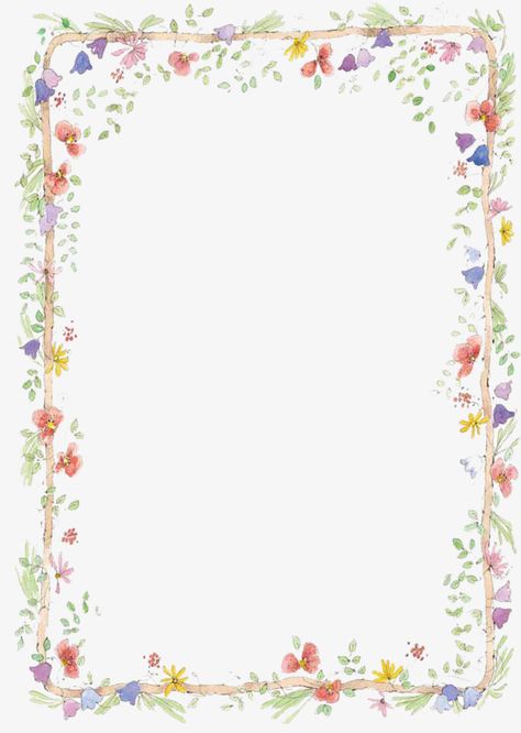 Border Paper Printable, Flower Border Clipart, Flower Border Png, Wedding Borders, Scrapbook Frames, Page Borders, Floral Border Design, Flower Invitation, Borders And Frames