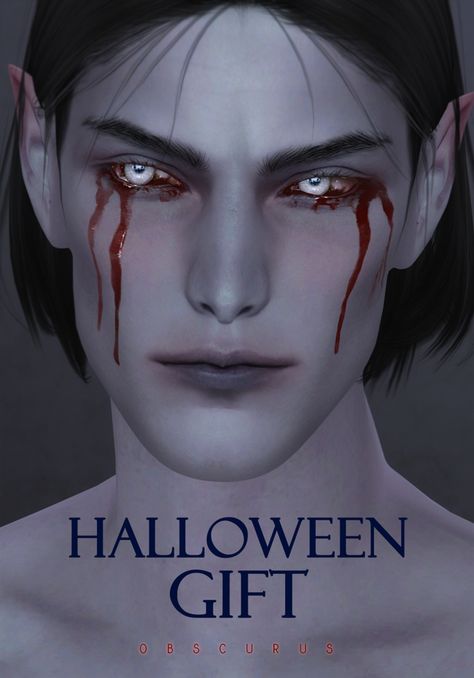 Just small gift for you guys! | obscurus-sims on Patreon Sims 4 Vampire Makeup, Sims4 Halloween Cc, Sims 4 Fantastic Cc, Sims 4 Ghost Cc, Sims 4 Monster Cc, Sims 4 Cc Goth, Ghost Makeup, Zombie Face, Vampire Makeup