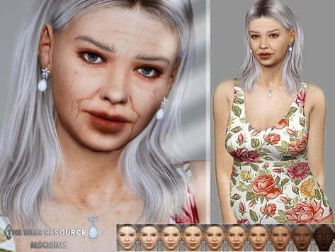 MSQSIMS' Rosemary Skin Sims 4 Cc Elderly Skin, Sims 4 Old Skin, Sims 4 Granny Cc, Sims 4 Cc Old People Skin, Sims 4 Cc Elder Skin, Sims 4 Elder Skin, Cc Eyebrows, Ts4 Tattoos, Sims Makeup