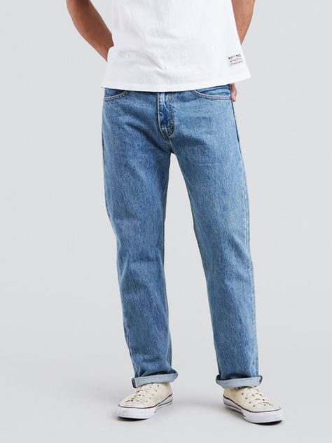 Boots And Jeans Men, White Shirt And Blue Jeans, Levi 505, Levis Outfit, Pocket Tee Shirts, Boy Outerwear, Concept Clothing, Regular Fit Jeans, Levis 505