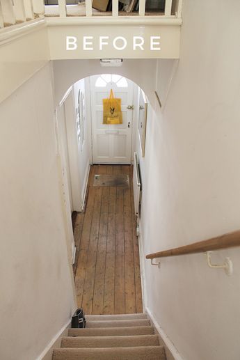 Edwardian Staircase, Victorian Terrace Hallway, Small Hallway Decorating, Edwardian Hallway, Stair Landing Decor, Enclosed Staircase, Small Entrance Halls, Victorian Stairs, Cottage Hallway