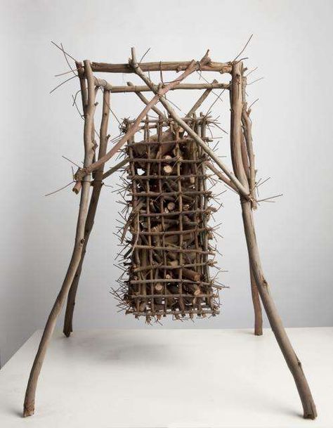 by Ken Unsworth Weaving Branches, Timber Sculpture, Art Propelled, Wood Installation, Art Basket, Twig Art, Eucalyptus Branches, Sculpture Wood, Found Object Art