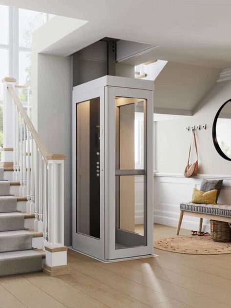 In-Home Elevator. Pictured: Pollock Elevator Elevator Home, Residential Elevator, Accessible House, Home Elevator, Home Lift, House Lift, Silo House, Stair Lift, Elevator Design