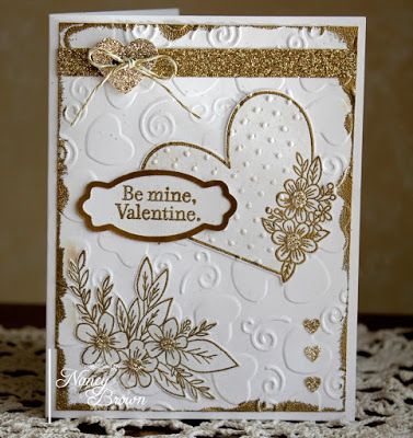 Adore You - CTMH January SOTM Gold Glitter Heart, Diy Valentines Cards, Valentines Day Cards, Scrapbook Book, Valentines Ideas, Ctmh Cards, Clear Card, Heart Stamp, Valentine Card