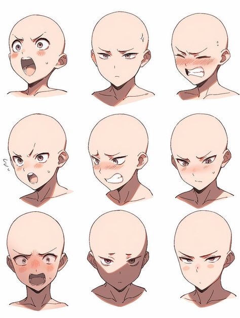 Drawing Face Expressions, Face Drawing Reference, Anime Expressions, 캐릭터 드로잉, Drawing Expressions, Concept Art Drawing, Figure Drawing Reference, Anime Drawings Tutorials, Art Poses