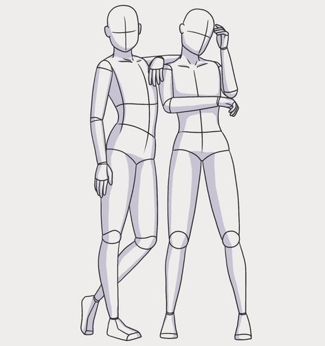 2 People Pose Drawing, Three People Poses Drawing Couple, Two People Full Body Poses Drawing, Couple Standing Poses Drawing, Friends To Lovers Drawing Reference, Pose Reference Drawing 2 People Friends, Drawing Pose References 2 People, Pair Drawing Reference, Two People Poses Drawing Siblings