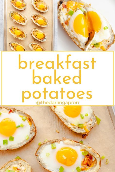 Loaded Breakfast Baked Potato, Egg Baked Potato, Baked Potato With Egg Inside, Baked Potato Egg Boats, Egg Stuffed Potato, Breakfast Stuffed Potatoes, Baked Potato Breakfast Recipes, Baked Potato Breakfast, Baked Potato Fillings