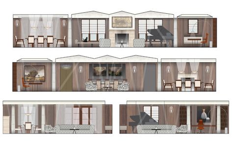 Sectional Elevation Interior, Section Interior Design, Interior Elevation Drawing, Interior Elevation Rendering, Living Room Elevation Drawing Interior Design, Bedroom Elevation Drawing, Interior Section Rendering, 4d Dimension, Rendered Elevation