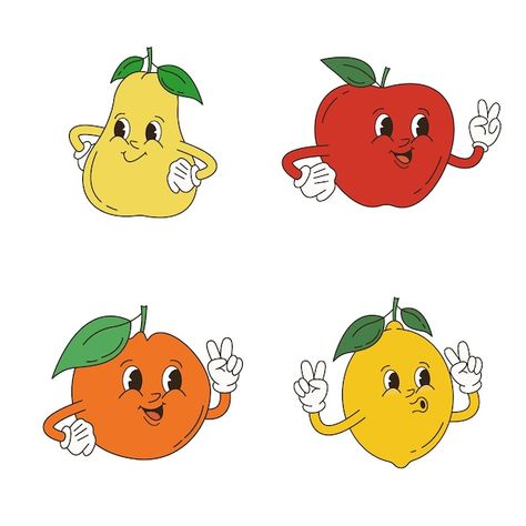 Fruit Character Design, Fusion Clothes, Teacher Giveaway, Banana Man, Retro Cartoon, Funny Illustration, Retro Cartoons, Happy Smile, Smile Face